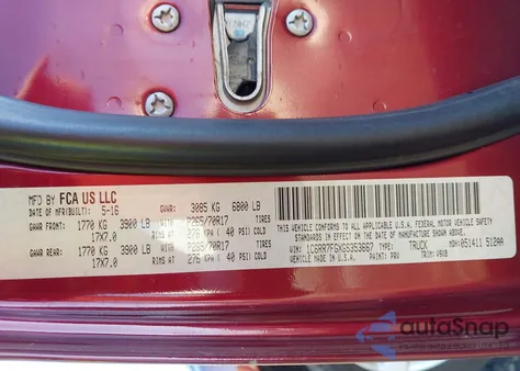 2016 Ram 1500 Express from USA, damaged, VIN 1C6RR7FGXGS353667